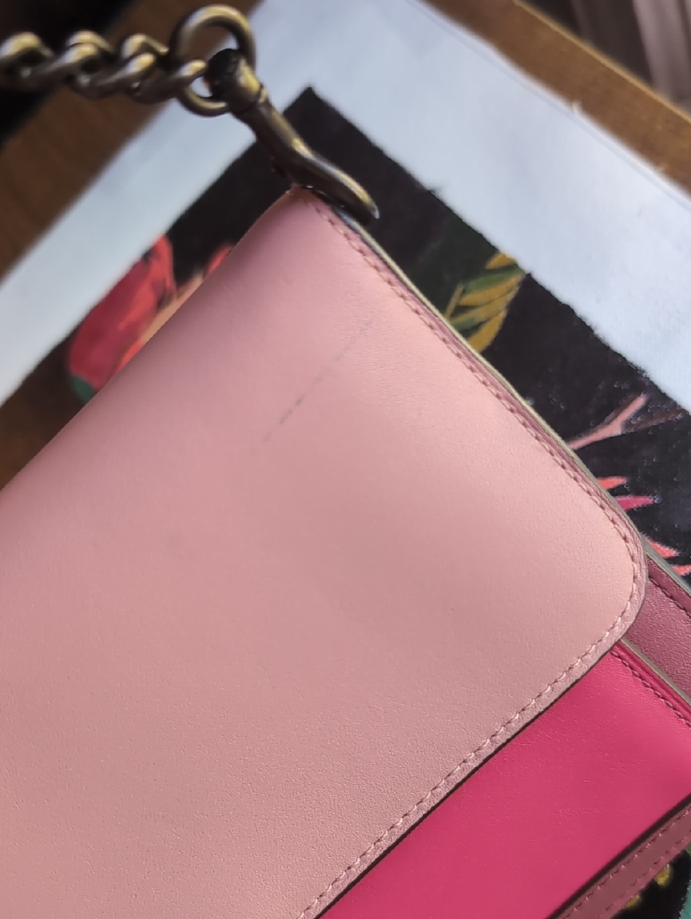 Coach Small Formal Party Purse Crossbody / Shoulder / Clutch Pink Color block - Picture 9 of 11